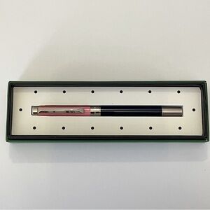 NWT Kate Spade Colorblock Ballpoint Pen Navy Pink Gold with Gift Box
